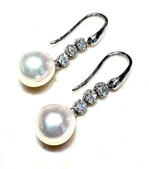 Ohrringe Genesia Dame Perle in Weißgold Perla 30172890 F.W. 9/10 DIA 0.36 - 30172890 F.W. 9/10 DIA 0.36